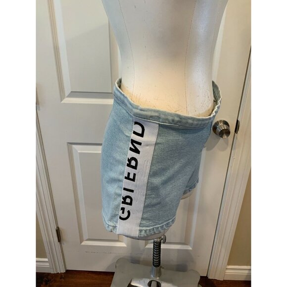 GRLFRND "Diane" Light Wash Blue Denim High Waist Shorts, Size 27 - Picture 2 of 5